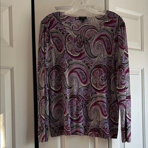 Talbots merino wool sweater. Size PXL. Beautiful paisley print.